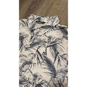 Travis Mathew XXL White And Gray Palm Polo